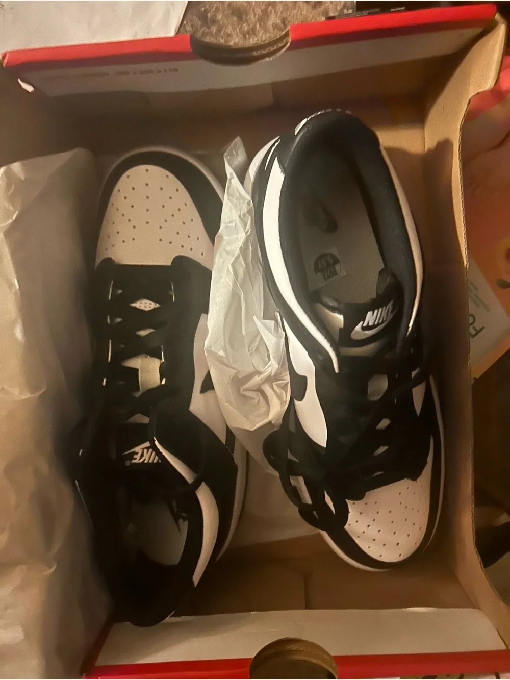 Nike Kids Black and White Low-Top Sneakers with Swoosh